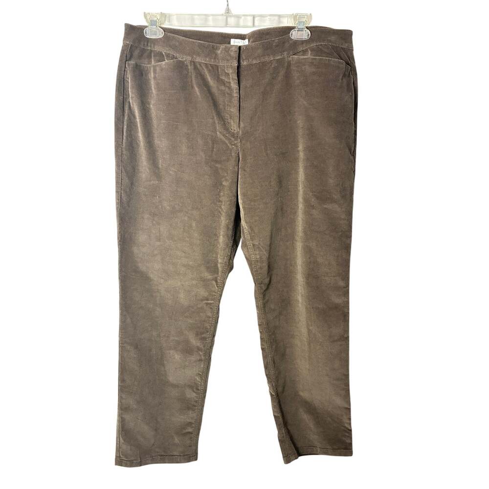 NWT J. Jill Corduroy Pants Women's 18P Taupe Straight Leg Winter Cotton Spandex